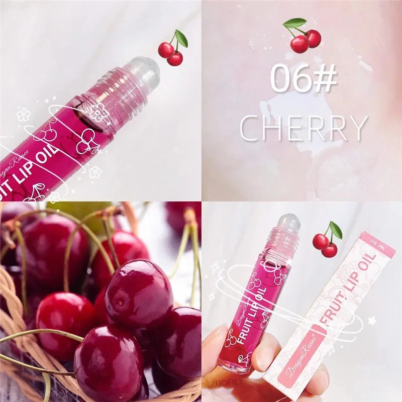 Fruit Lip Gloss Transparent Lip Oil Moisturizing Reducing Lip Lines Nourishes Lips Waterproof Long-lasting Liquid Lips Cosmetics