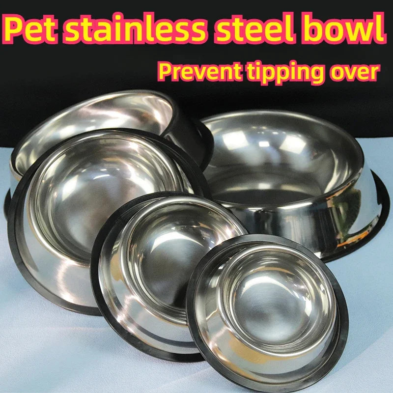 1pc Quality Paw Stainless Steel Pet Dog Bowl Feeder Skidproof Anti-ant Shape Cat Dog Bowls Food Accessories Pet Supplies 5 Sizes