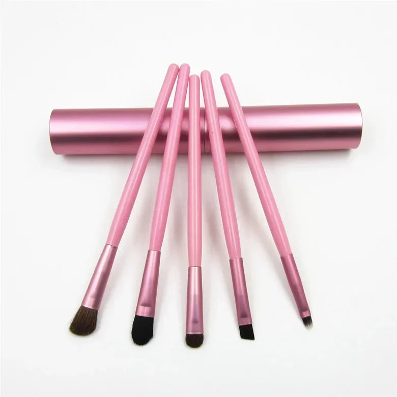 5pcs Professional Travel Portable Mini Eye Makeup Brushes Set Smudge Eyeshadow Eyeliner Eyebrow Brush Lip Make Up Brush Kit