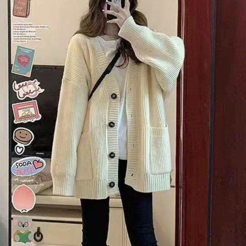 Autumn Winter Women Cardigan Sweater Coats Fashion Female Long Sleeve