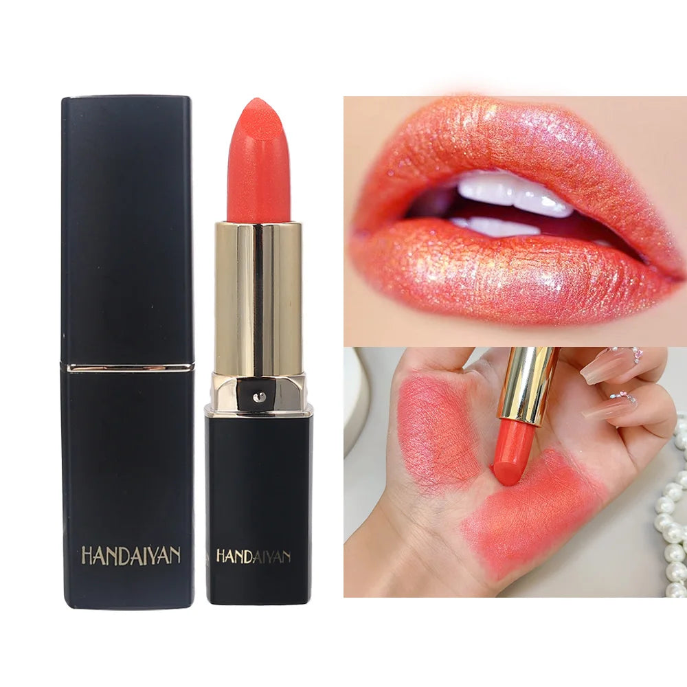 Diamond Shiny Lipstick Moisturizing Long Lasting Waterproof Pearl Lip Gloss Glitter Shimmer Sexy Lipsticks Lips Makeup Cosmetics