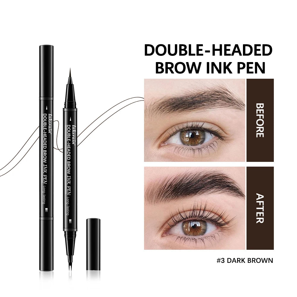 2 In 1 Eyebrow Pencil Waterproof Eye Brow Pencil Perfect Eyebrows Waterproof Makeup Brushes Eyeliner For Set Pen Brown