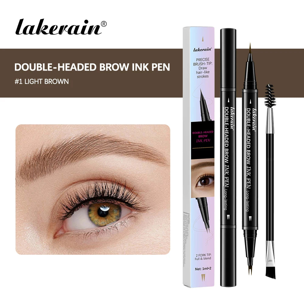 2 In 1 Eyebrow Pencil Waterproof Eye Brow Pencil Perfect Eyebrows Waterproof Makeup Brushes Eyeliner For Set Pen Brown