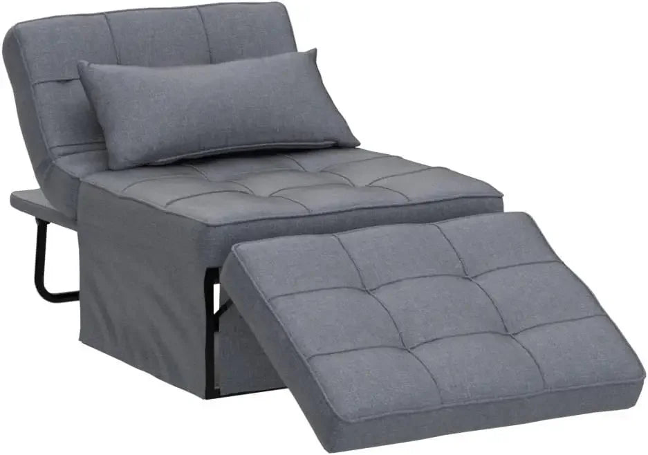 Sofa Bed, 4 in 1 Multi-Function Folding Ottoman Breathable Linen Couch Bed with Adjustable Backrest Modern Convertible