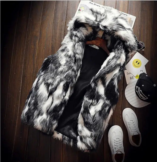 Winter Faux Fur Thick Mens Jackets & coats Fashion Men and Women