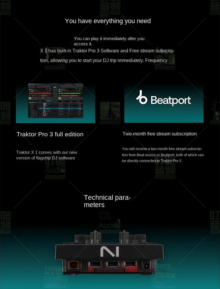 Dingdong Audio NI Traktor X1 DJ MK3 MiDi Controller Professional Mix Loop Strike Pad