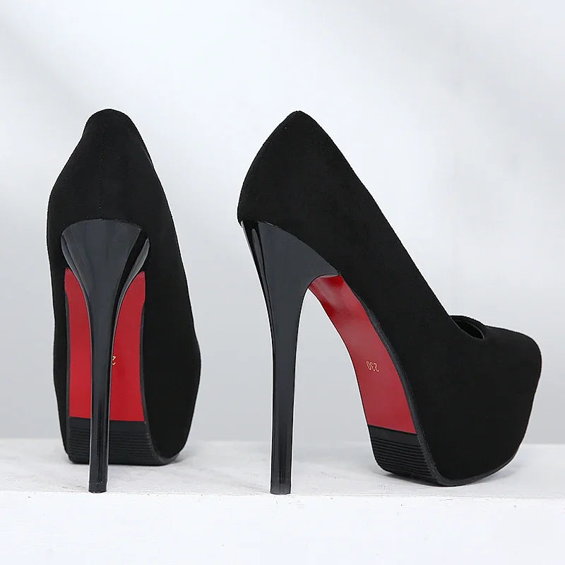 2023 Women 12cm 14cm High Heels 4cm Platform Pumps Lady Designer Stilettos Extreme Heels Fetish Red Bottom Catwalk Party Shoes