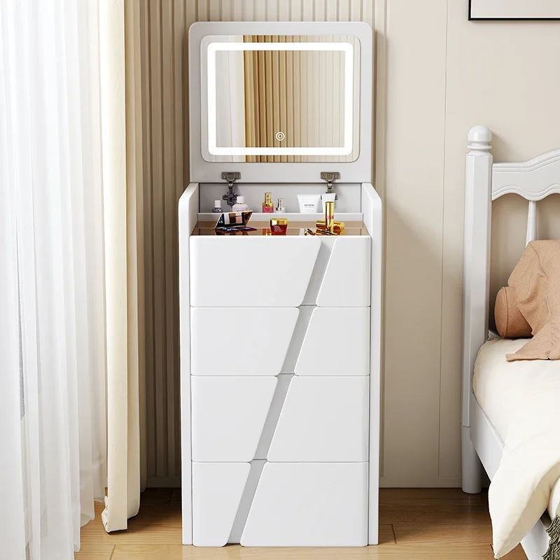 Modern Bedroom Makeup Table White Cabinet Led Mirror Storage Vanity Set Modern Drawer Tavolo Trucco Nordic Furniture