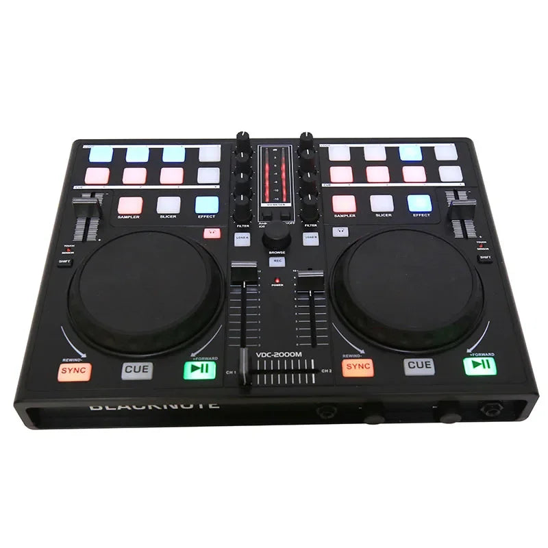 Mobile DJ player, DJ controller, MIDI controller, computer player, multi-function built-in sound card