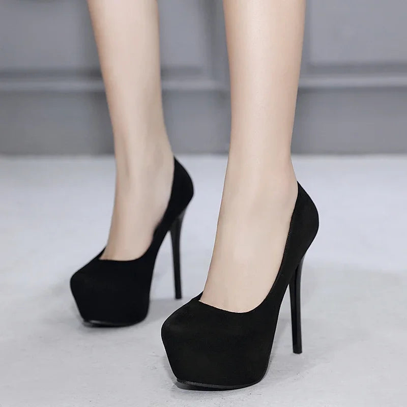 2023 Women 12cm 14cm High Heels 4cm Platform Pumps Lady Designer Stilettos Extreme Heels Fetish Red Bottom Catwalk Party Shoes