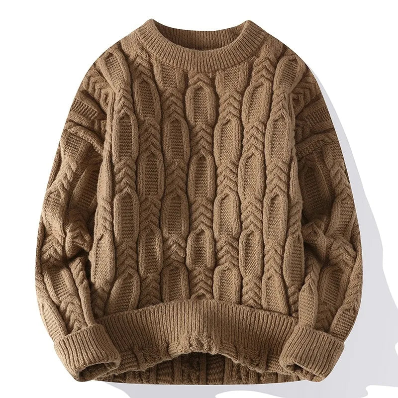 Men's Winter Thermal Knit Sweaters Men's Loose Casual Jumper Brand