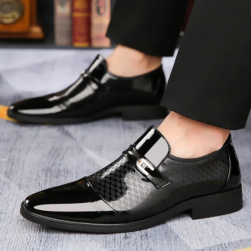 New Large Size 38-48 Platform Business Dress Shoes for Men Designer Patent Leather Shoes Male Fashion Casual Man Derby Shoes