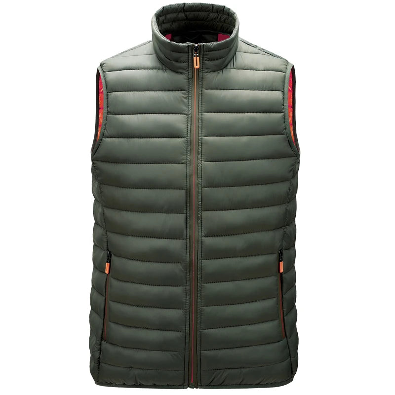 S.T.G 2024 Men Solid Zipper Sleeveless Down Vests  Hot Fashion Male