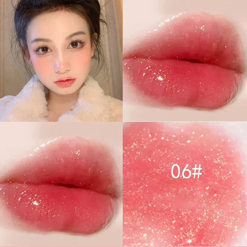 14 Colors Glitter Lip Gloss Moisturizing Non Sticky Cup Jelly Liquid Lipstick Lasting Sexy Cherry Red Pink Lip Tint Lips Makeup