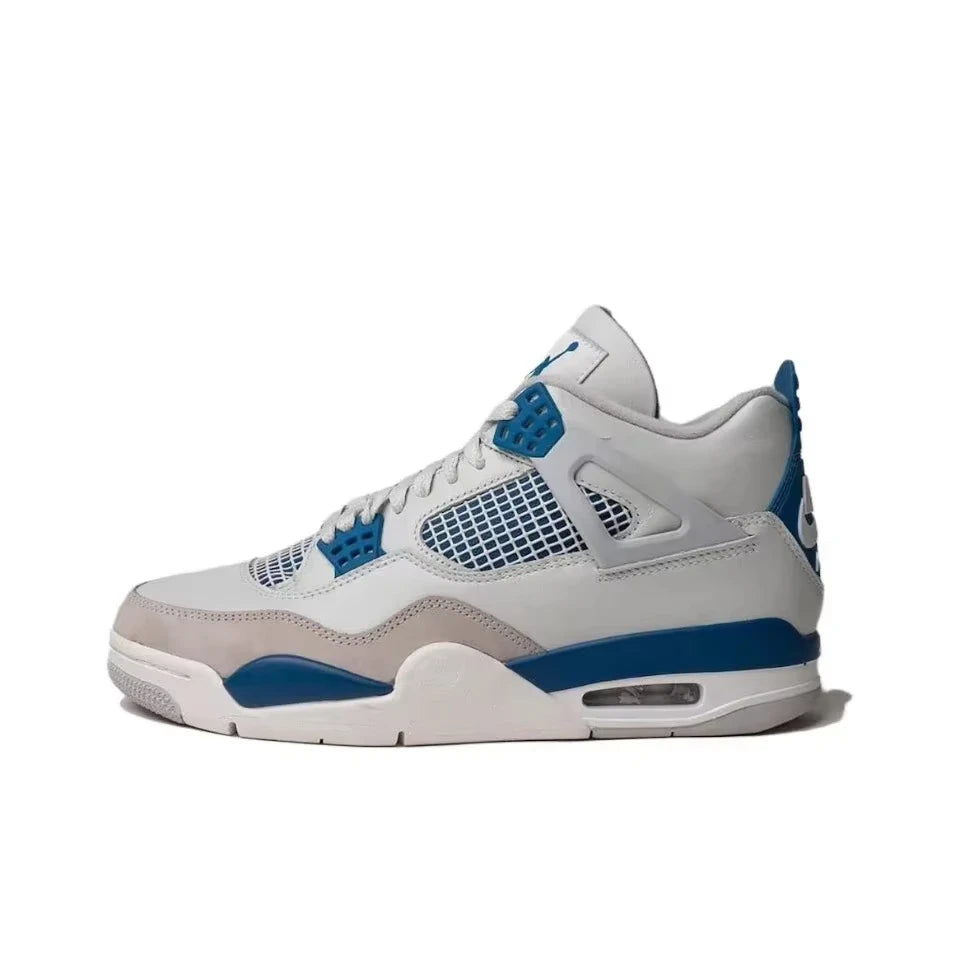 Original Nike Air Jordan 4 "Neutral Grey" "Red Cement" Comfortable Retro Basketball Shoes Men's White and Black and Red DH6927-161