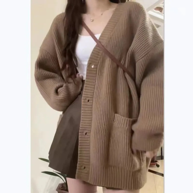 Autumn Winter Women Cardigan Sweater Coats Fashion Female Long Sleeve