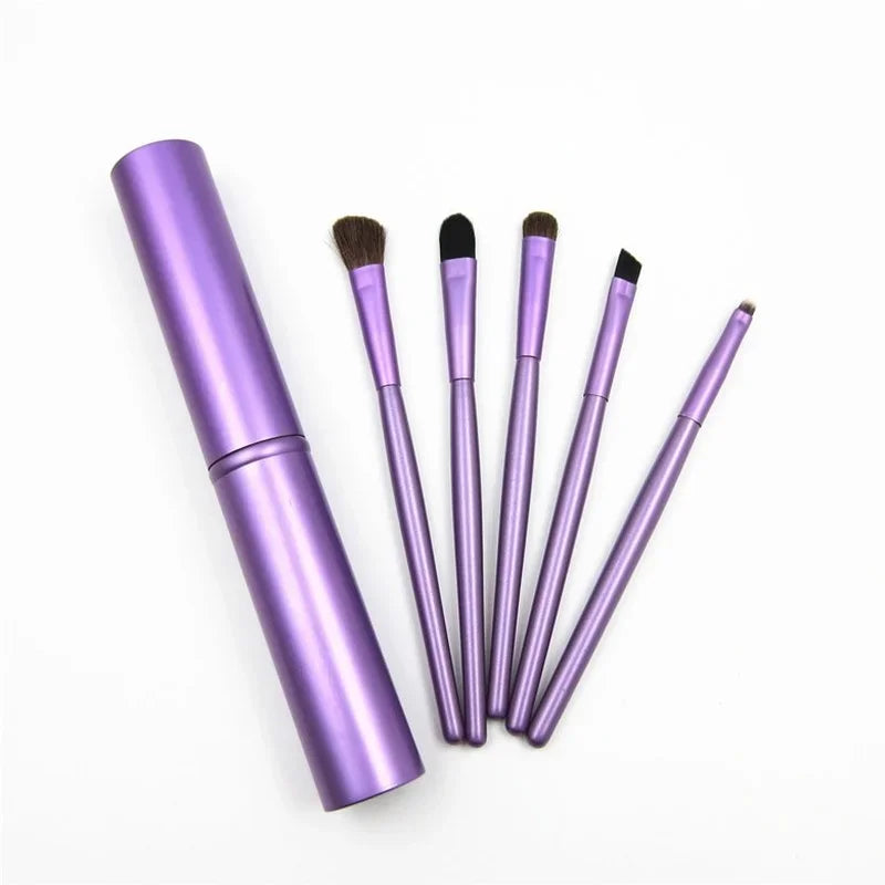 5pcs Professional Travel Portable Mini Eye Makeup Brushes Set Smudge Eyeshadow Eyeliner Eyebrow Brush Lip Make Up Brush Kit