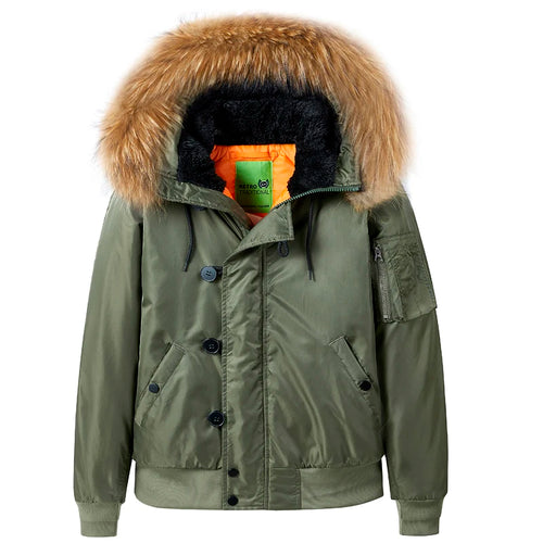 Military Fur Collar Hood Warm Tactical Bomber Winter Jackets Men