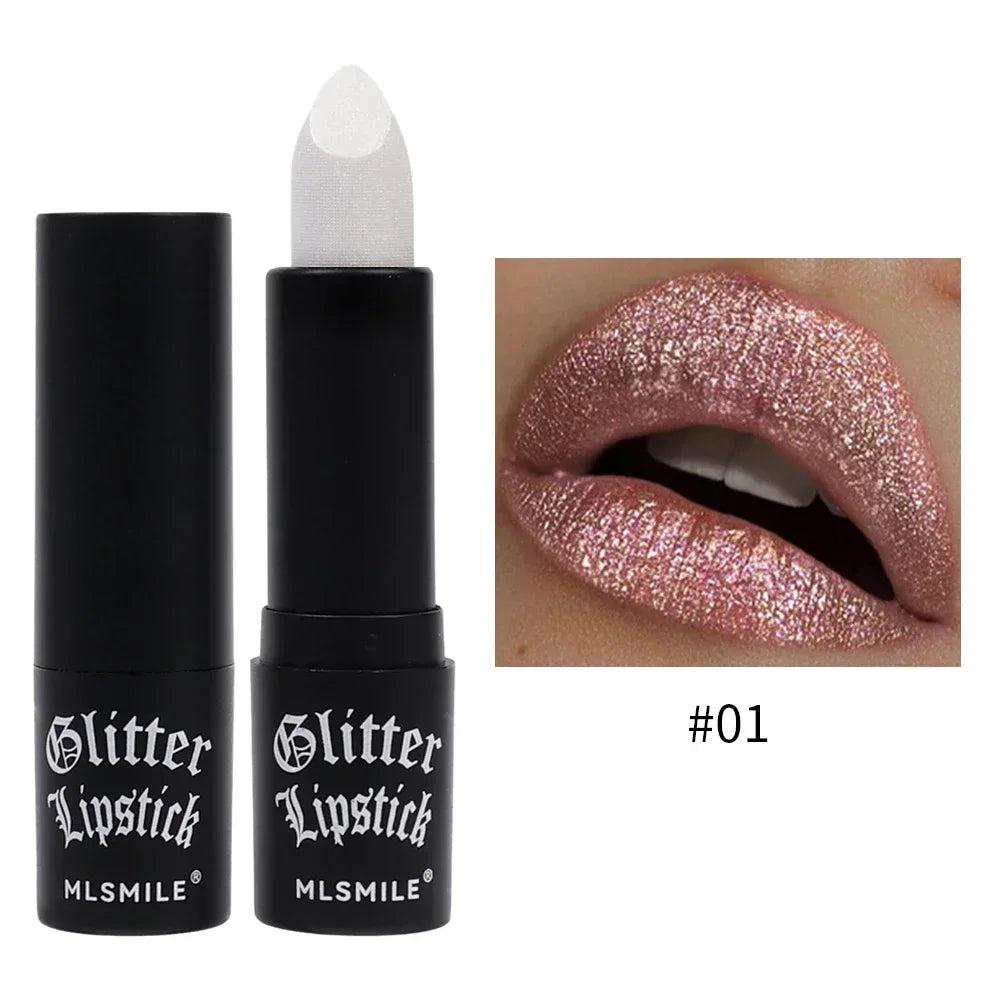 Diamond Shiny Lipstick Moisturizing Long Lasting Waterproof Pearl Lip Gloss Glitter Shimmer Sexy Lipsticks Lips Makeup Cosmetics