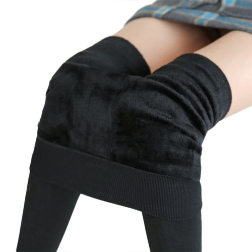 Winter Leggings For Women Warm Leggins Solid Color Velvet Leggins High