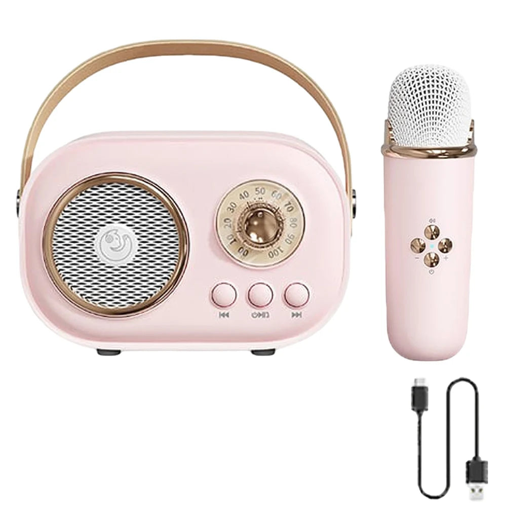 Wireless Karaoke Speaker Bluetooth Wireless Microphone Home KTV Karaoke Machine Portable Mini Bluetooth Speaker