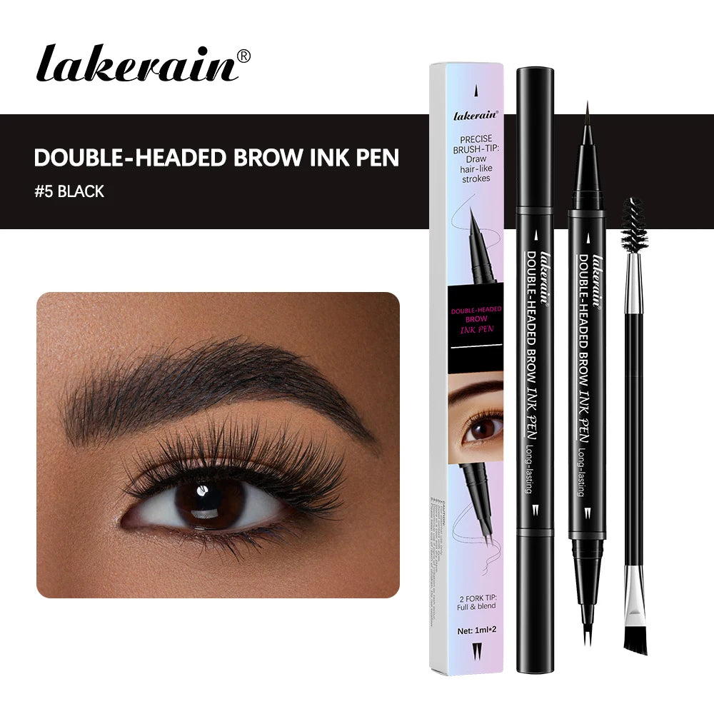 2 In 1 Eyebrow Pencil Waterproof Eye Brow Pencil Perfect Eyebrows Waterproof Makeup Brushes Eyeliner For Set Pen Brown