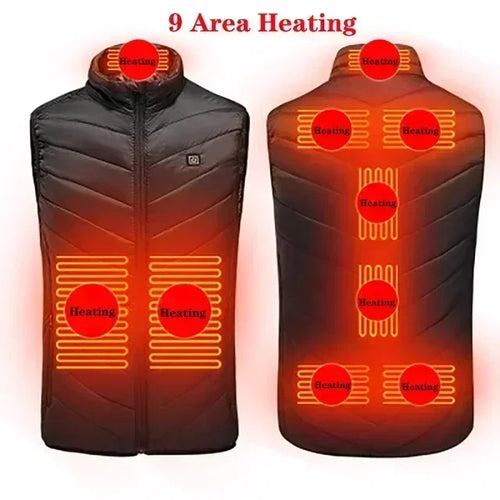 17areas Heated Vest Jacket Men's Winter Usb Heating Vest Self-heating