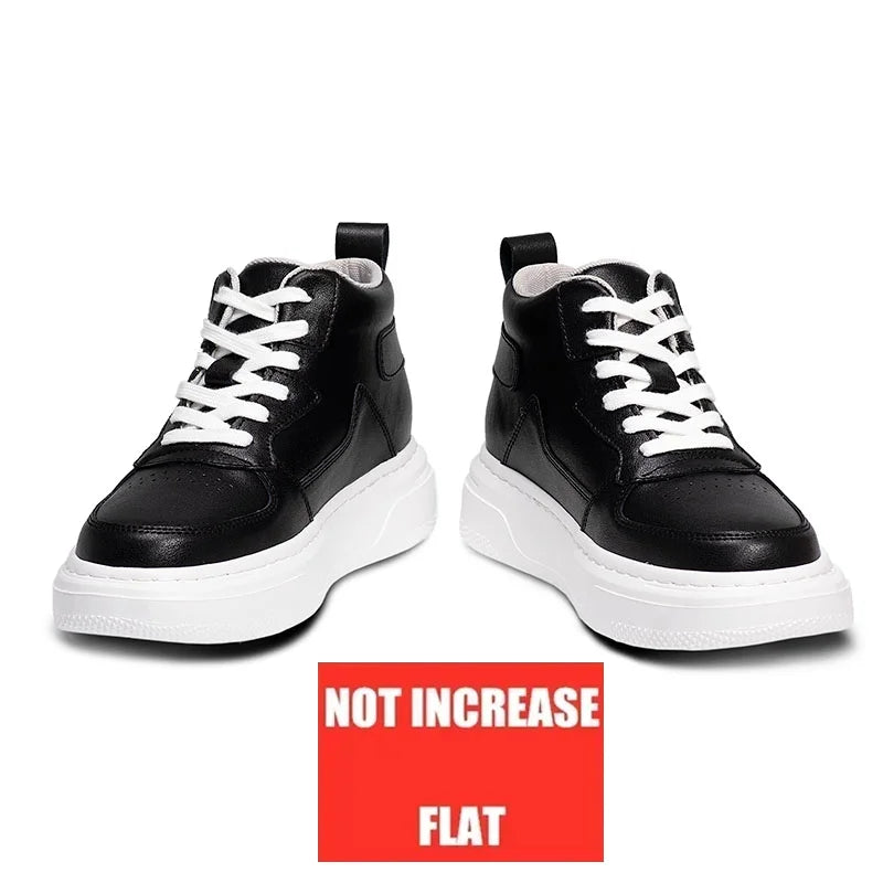 Genuine Leather MEN'S 7cm height increasing sneakers fashion casual shoes mens outdoor running sneakers size 36-44 luxury