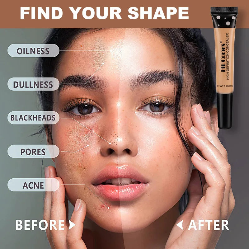 Fit Colors 8 size Concealer with a Flexible Concealer Moisturizing Liquid Foundation to cover dark circles and acne spots