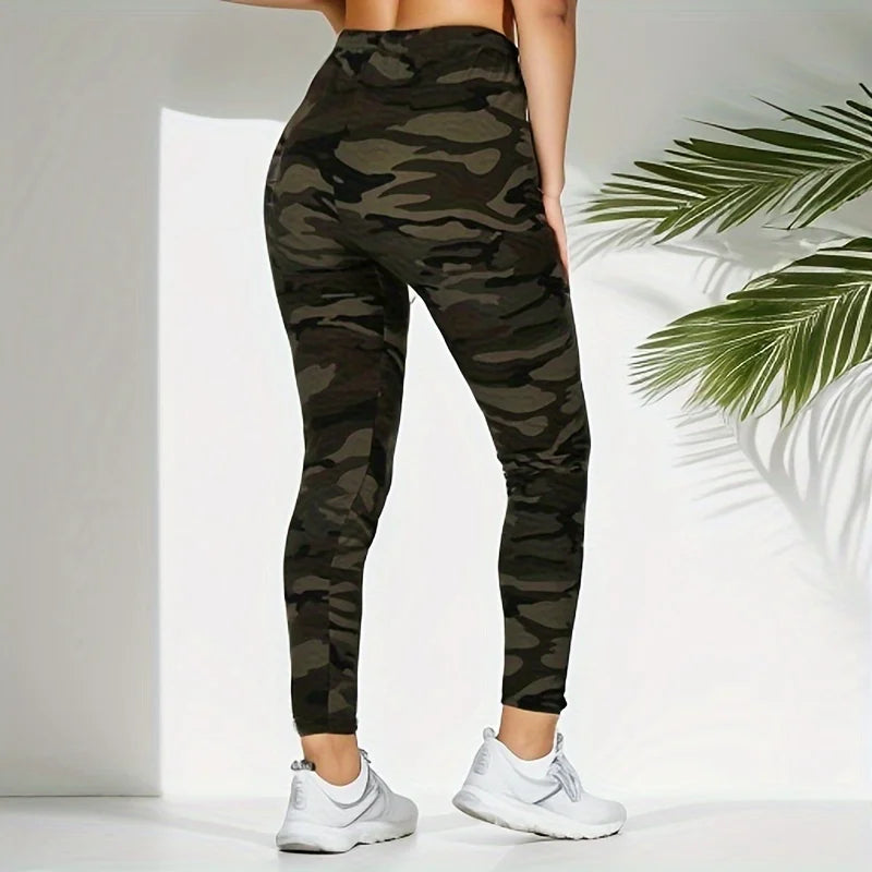 Camouflage Printed White Gray Sexy Women's Leggings Sports Jacket