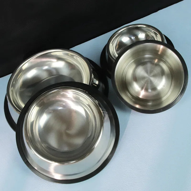 1pc Quality Paw Stainless Steel Pet Dog Bowl Feeder Skidproof Anti-ant Shape Cat Dog Bowls Food Accessories Pet Supplies 5 Sizes