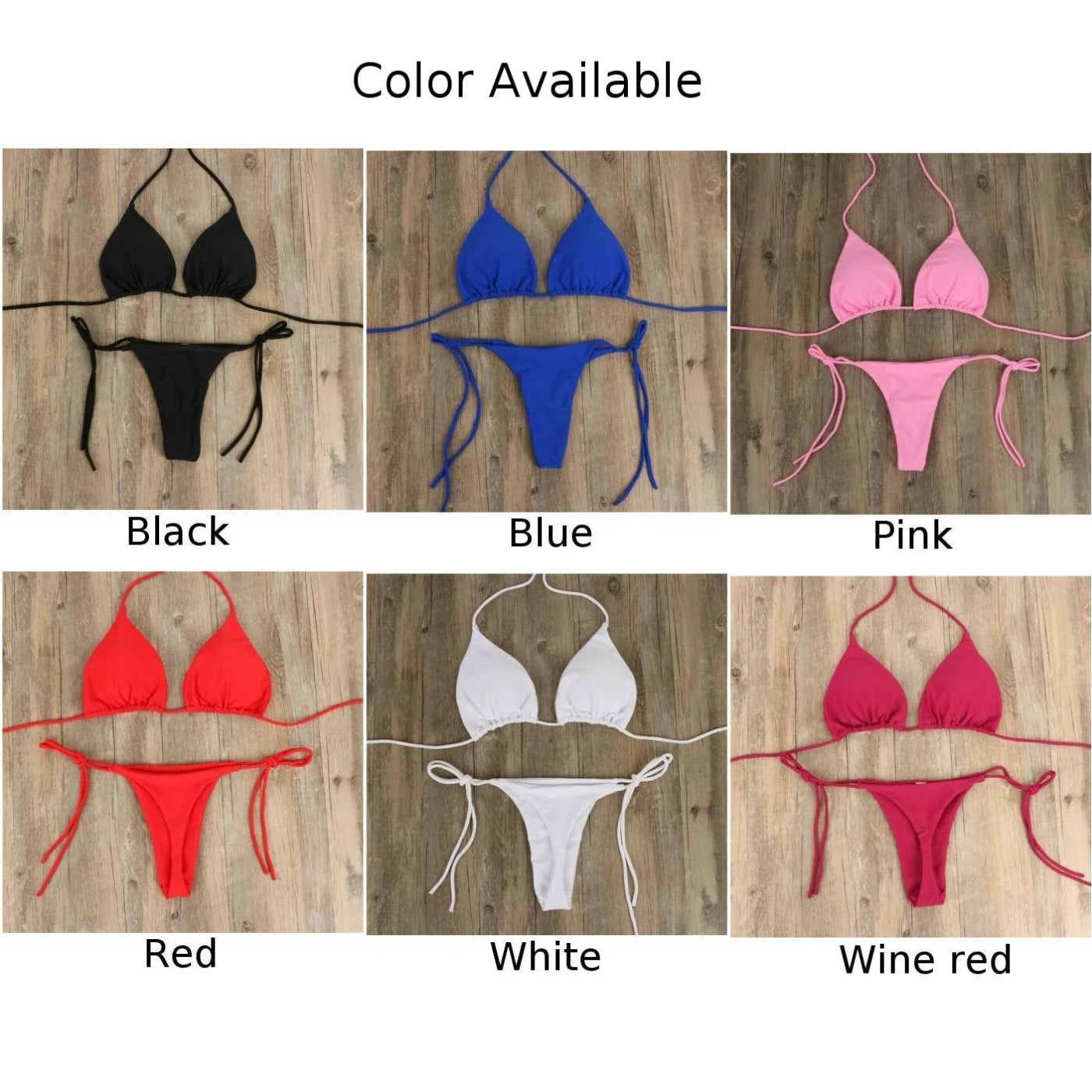 Women Bikini Set Sexy Side Tie Thong Swimsuit Bandage Style Brazilian