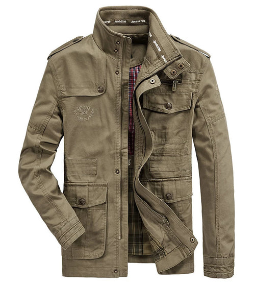 Autumn winter Jacket Men Pure Cotton Business Casual Cargo Jackets