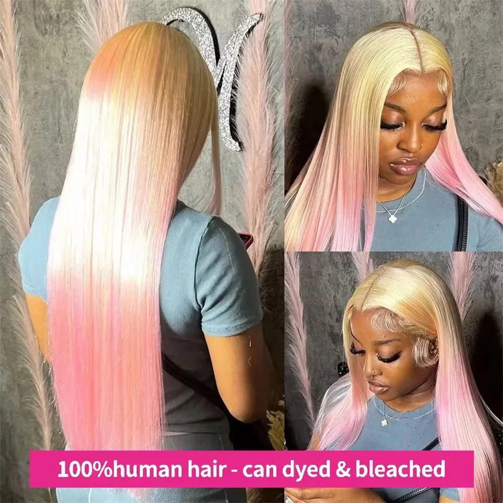 13x4 Lace Frontal Colored Wig 200 Density Straight Blonde 613 HD Lace Frontal Wig 13x6 Brazilian Human Hair Wigs For Black Wome