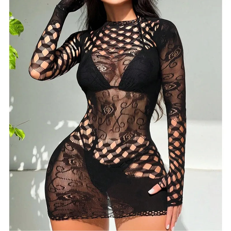 Hole Jumpsuit See-through Underwear for Lady Co Together of Panties and Bra Skirt 18 Fancy Women Evening Dress Sex Suit Men Gay