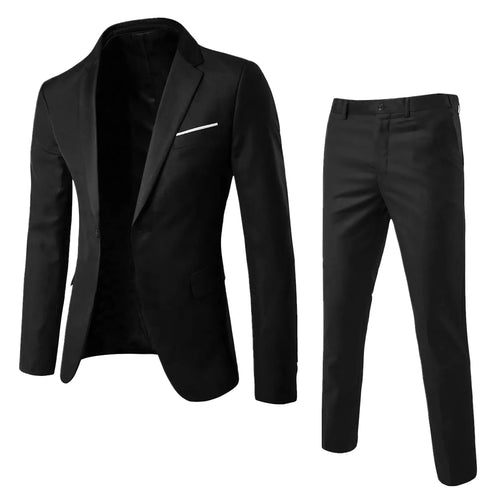 Men’S Suit Slim 3 Piece Suit Business Wedding Party Vest & Pants Coat