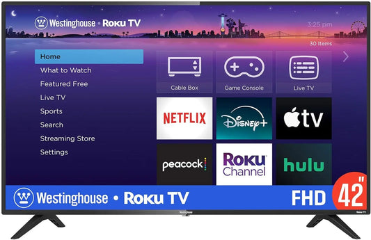 Roku TV - 42 Inch Smart TV, 1080P LED Full HD TV with Wi-Fi Connectivity and Mobile App, Flat Screen TV Compatible with Apple Ho