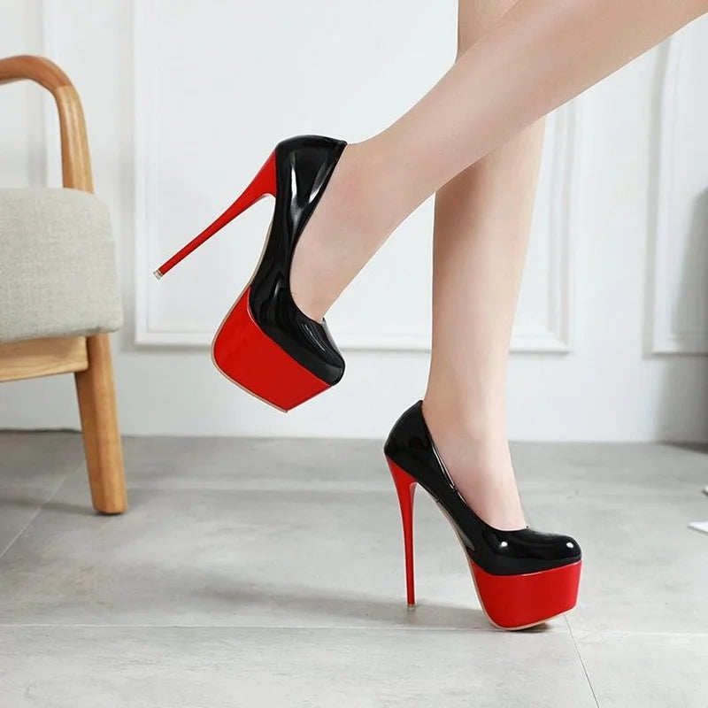 16CM High-heeled Shoes Women's Stiletto Sexy Shoes Waterproof Platform Super High Nightclub Women's Shoes Big SIze 42