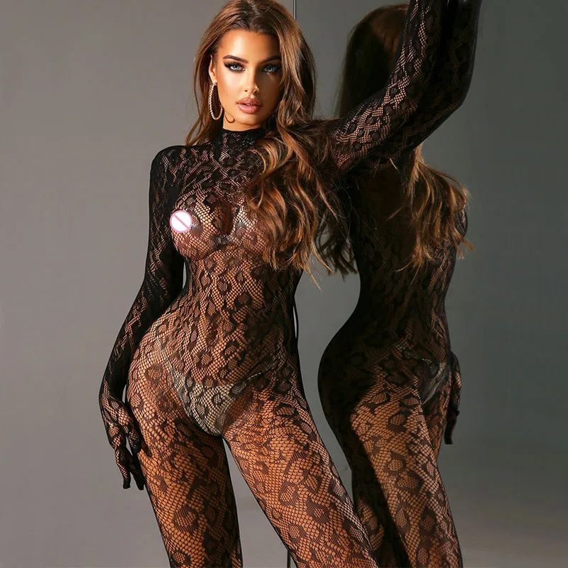 Hot Sexy Leopard Bodystockings Sexy Lingerie Women Lace Underwear Fishnet Bodysuit Erotic Cosplay Costume Roleplay Sex Set