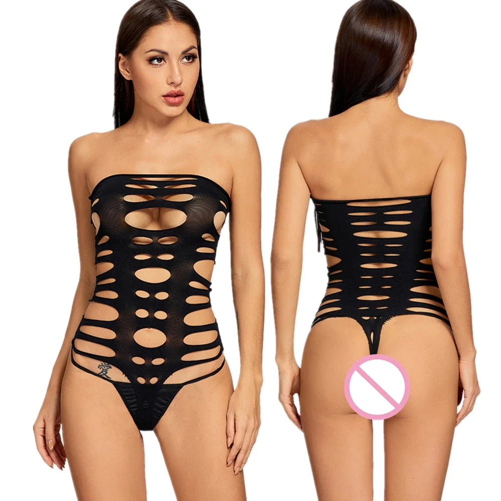 Sexy Costumes Porn Women Erotic Lingerie Set Bodysuit Bondage Sex Clothes Perspective Crotchless Bodystockings Hot Babydoll