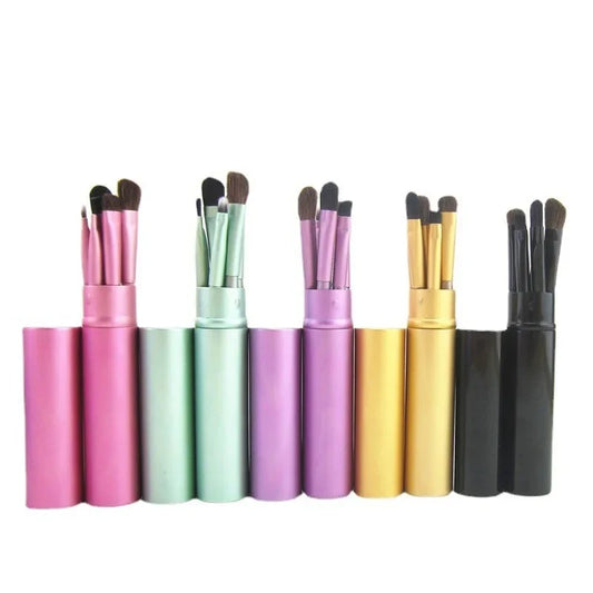 5pcs Professional Travel Portable Mini Eye Makeup Brushes Set Smudge Eyeshadow Eyeliner Eyebrow Brush Lip Make Up Brush Kit