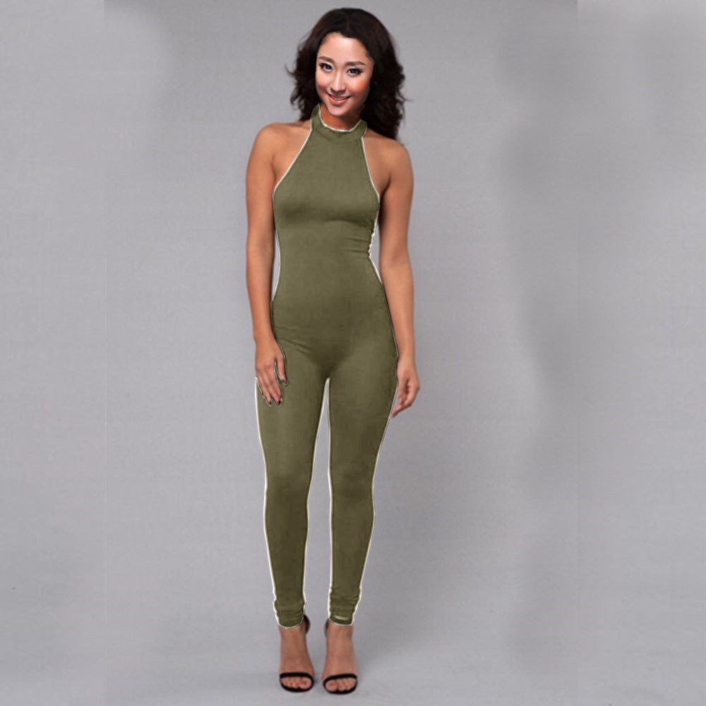 Bare Back Stretch Bodysuit Ladies Nightclub Party Jumpsuit