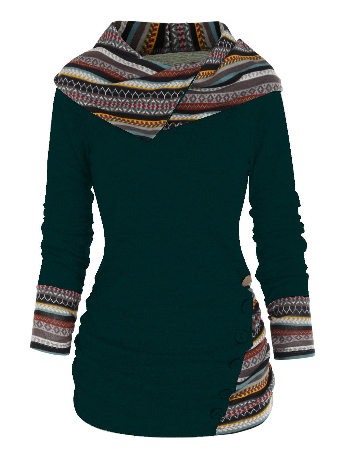 Knitted Long Sleeve Button Top Women