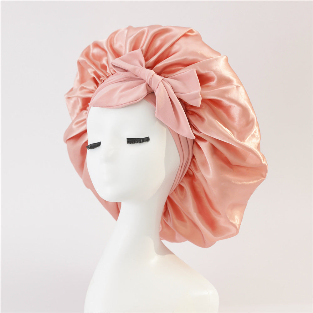 New Silk Bonnet For Sleeping Women Satin Bonnet Hair Bonnet Night Sleep Cap Scarf Wrap For Curly Hair With Tie Band For Curly Hair