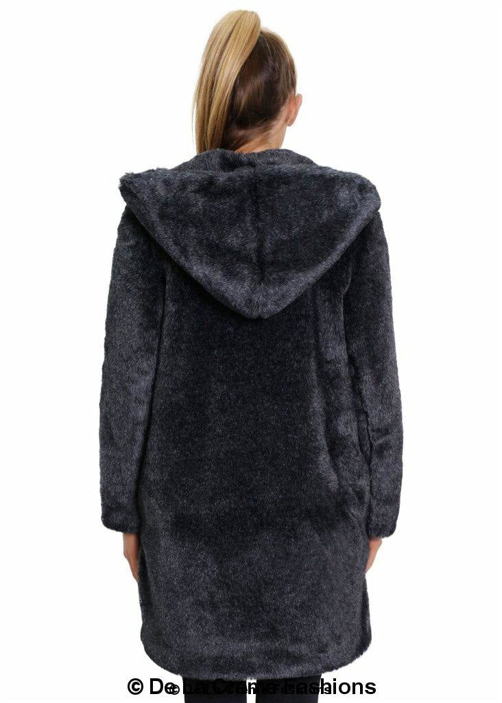 De La Creme - Women's Luxury Faux Fur Jacket Ladies Hooded Winter Coat