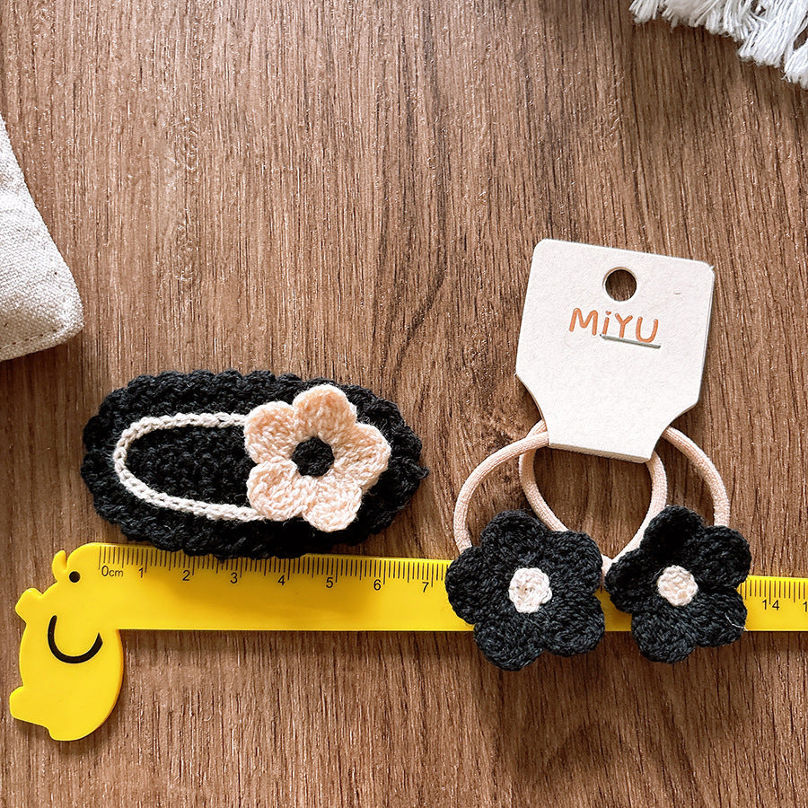 Collection of Versatile Knitted Flower Children’s Hair Clip for Baby’s